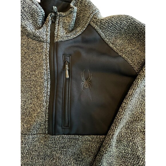 SPYDER Sweater 1/4 Zip Mens Sz Large Knit Fleece lined knit Long Sleeve 1619902 - Picture 3 of 8